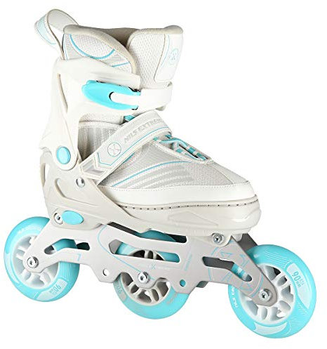 Nils Extreme Inliner für Erwachsene- Inline Skates Herren und Damen - ABEC7 Kugellager - Inliner Damen und Herren - Rollerskates Größenverstellbar 35-38 - Weiß - NA11201 A