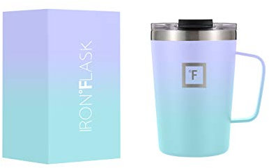 IRON °FLASK Grip Kaffeebecher - 350 ml, auslaufsicher, vakuumisolierte Edelstahlflasche, doppelwandig, Thermo Travel, Hot Cold, Water Metal Canteen