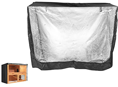 SEIWEI Universal-Abdeckung für Kaninchenstall, wasserdicht, Staubschutz für Kaninchen, Katzen, Hamster, Kätzchen, Haustiere, Grau, 122 x 50 x 105 cm