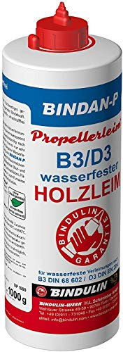 Holzleim wasserfest, Bindan Propeller Leim 1.000 gr inkl. Leimpsachtel und Pinsel von E-Com24 (Propellerleim 1000)