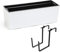 Jardinière de balcon en plastique et rotin blanc 56 x 15 x 19 cm