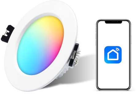 Bluetooth LED Einbaustrahler 230V 5W RGBW CCT LED Deckenstrahler Deckenleucht dimmbar Led Downlight Deckenspots für Wohnzimmer, Schlafzimmer, Küche, KTV