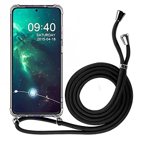 CoolGadget Samsung Galaxy A51 Handykette - Transparentes Necklace Case mit Trageband, Kameraschutz & Bildschirmschutz, Stilvolle Handyhülle zum Umhängen