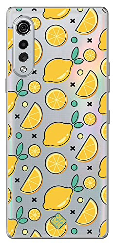 Movilshop Étui pour [LG Velvet 5G] Dessin authentique [citrons] en silicone souple transparent coque coque coque de protection gel pour smartphone.