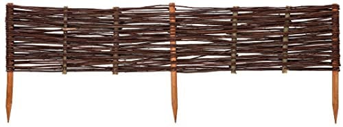 KOTARBAU® Borde de jardín 100 x 20 cm, Borde Separador, Delimitador de Bordes de Mimbre, Borde de césped, Borde de Parterre, Bordura Recta, Cerca de jardín, Separadores de césped, Borde de Mimbre