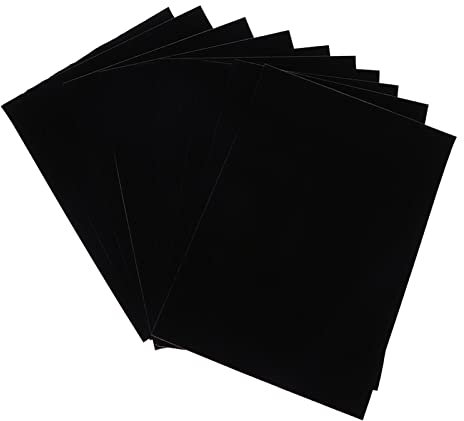 Tela Terciopelo Negro, Revestimiento Adhesivo Terciopelo, Fieltro Autoadhesiva, Hojas Adhesivas Traseras Adhesivas, Rollo Papel Contacto, Estante para Cajon Bricolaje Arte Manualidades,10 Piezas