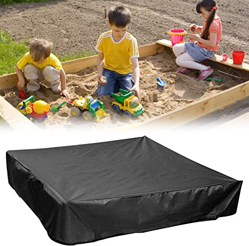 TOPJOWGA Couverture de Bac à Sable, 200 x 200 cm Housse pour Bac à Sable, 210D Oxford, Housse de Protection pour Bac à Sable avec Cordon de Serrage, Bache de Protection étanche pour Bac à Sable Jardin