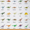 Loussiesd Dinosaurierier Polsterstoff von The Yard Jungle Tiers Muster Draussen Stoff von The Yard Wildlife Dino Family Dekostoff für Polster und Heimwerkerprojekte Weiß 92x150cm