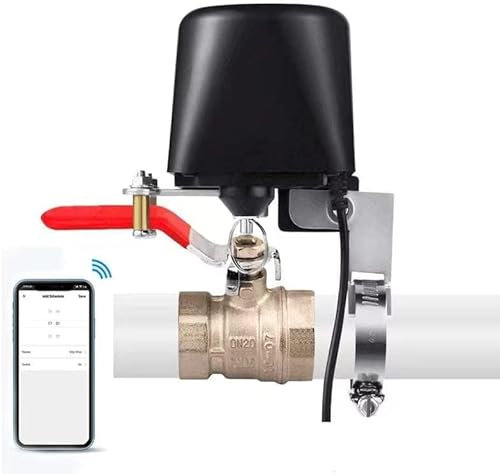 UseeLink Smart Wasserventil, WLAN Ventilsteuerung, Bewässerungssteuerung, Wasserabsperrventil, kabelloses Smart Ventil, kompatibel mit Alexa und Google, kein Hub erforderlich