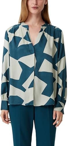 Comma Bluse mit Tunika-Ausschnitt