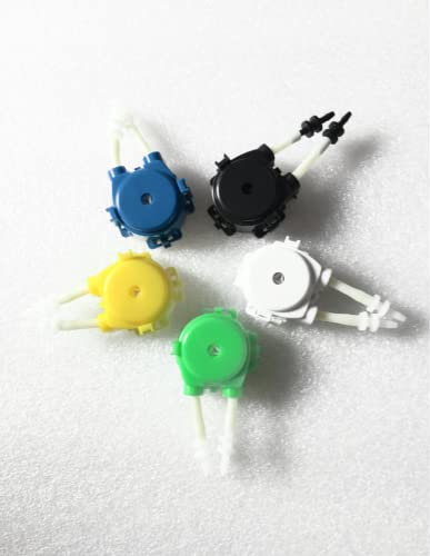 Marine Color Lot de 5 têtes de pompe doseuses colorées - Pièce de rechange pour pompe doseuse - Fonctionne avec DP-4 mc-03-m - Tube de dosage en silicone de niveau alimentaire