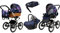 BabyLux Kinderwagen 4in1 mit Autositz für Kleinkinder – Kinderwagen für Neugeborene und Kleinkinder –– Baby Neugeborenen Kinderwagen – ISOFIX Autositzbasis – Max 15kg – Royal Magnolia Silver Frame