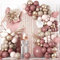 Dusty Pink Beige Gold Boho Balloon Arch Garland Kit, Neutral Blush Nude Tan Champagne Gold Double Stuffed Balloon Arch Kit for Women Birthday Wedding Baby Bridal Shower Engagement Party Decorations