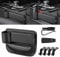 Ruucy Auto Getränkehalter Becherhalter, PU Leder Getränkehalterung Auto Organizer Aufbewahrungsbox Getrankehalt für Kaffee Getränk Flasche Milch, Mit 4 Auto Haken + 2 Brillenhalter(Schwarz)