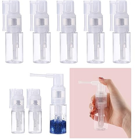 Briartw 8 Stück Glitzer-Staubwedel-Sprühflasche leer, 6 Stück 35 ml und 2 Stück 14 ml Flaschen für Bastelarbeiten, Scrapbooking, Kartenherstellung, Geschenkkarten, Mehrzweck-Sprühflasche