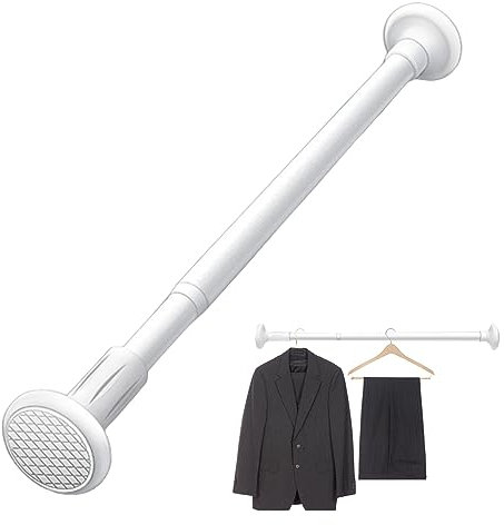 Tringle à rideau de douche extensible sans perçage en acier inoxydable de 50 à 80 cm de diamètre, sans perçage, peut supporter jusqu'à 90 kg, barre de suspension télescopique pour salle de bain