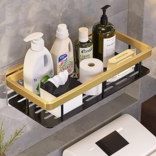 Toilettenregal Badezimmer Über Der Toilette, Gold Aviation Aluminium Badezimmer-Aufbewahrungsorganisator Toilettenregale Zum Ordnen Von Papierhandtüchern, Shampoo,Hilarious123