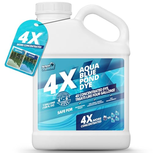 4 x Aqua Blue Teichfarbe, konzentriertes Farbmittel, 3,5 l