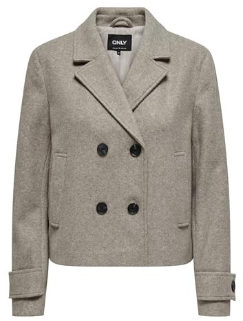 ONLY Onlfreja Life-Giacca Corta Db Otw Noos Cappotto, Meringa Mocha. Dettagli: mélange, S Donna