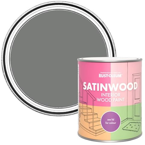 Rust-Oleum Grey Satinwood Interior Wood Paint - Torch Grey 750ml