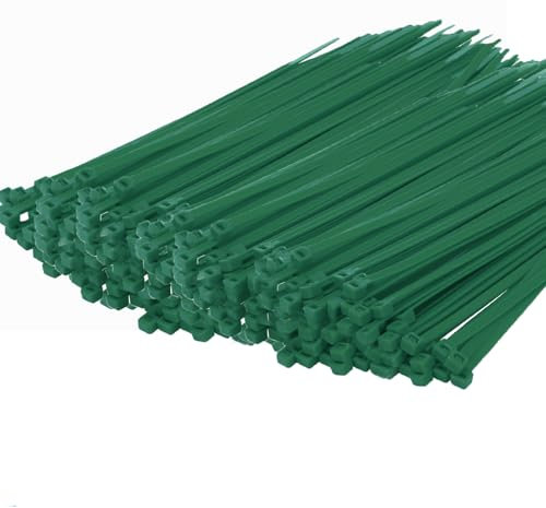 Armpow 500PCS Cable Ties 300mm x 4.8mm Nylon Zip Ties Long Heavy Duty with 50lbs Tensile Strength Plastic Tie Wraps Self-Locking Nylon Wire Ties Wraps for Office, Household and Outdoor(Dark Green)