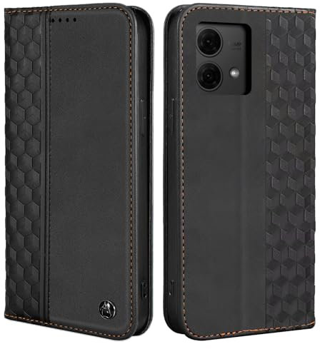 CXTcase Handyhülle für Motorola Moto G84 Hülle, Lederhülle Flip Case für Motorola Moto G84, PU Leder Stoßfeste Magnetische Schutzhülle Tasche für Motorola Moto G84, Schwarz