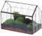 NCYP 23,9x14x18,5 cm nero Terrario in vetro con coperchio per piccole piante, vintage piccola serra a forma di casa chiusa, decorazione geometrica da tavolo (Senza Piante, Solo Terrario)