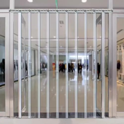 POCHY Rideau a Lanières PVC, 3mm Épaisseur Lamelles Verticales Imperméable Rideau Porte en Plastique pour Supermarché Entrepôts (Size : 180x200cm)
