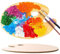 Palette de Peinture,Palette d'artiste,Palette Ronde,Dessin d'enfants,Palette Peinture en Bois,Classique Palettes en Bois avec Trou,pour Peinture à l'huile l'acrylique,Palette Peinture
