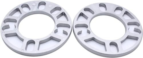 SHLPDFM 2x 10mm Universal Spurverbreiterungen 4 Löcher,5 Löcher Radabstandshalter Unterlegscheiben Aluminum 98mm bis 120mm