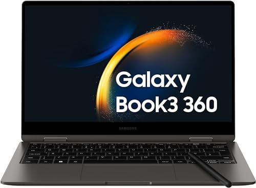 Samsung Galaxy Book3 360 Laptop, 13.3 Super AMOLED, S Pen, Intel EVO, Intel Core i5-1340P 13th gen, 8GB RAM, 512GB SSD, Windows 11 Pro, Graphite