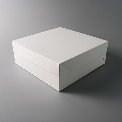 Generisch 100 Stück Tortenkarton Cake Box 32 x 32 x 12 cm -Weiß Aufbewahrungsbox Geschenkbox Karton Verpackung