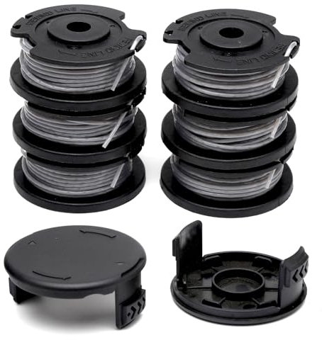 6 bobinas de hilo para cortabordes Bosch, bobinas de repuesto para cortabordes Bosch F016800569/F016800385 de nailon con 2 cubiertas de bobina, para desbrozadora con batería