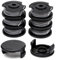 6 Stück Fadenspule Rasentrimmer Ersatzspulen für Bosch Rasentrimmer Fadenspule 1.65mm F016800569/F016800385 Nylon Rasentrimmer Spule mit 2 Stück Spulenabdeckung, für Akku Rasentrimmer