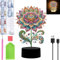 Starnearby DIY Diamond Painting Blumen Deko, 5D Diamant Painting Kreative Nachtlicht Bastelset Diamantmalerei Kunst Set, Ornamente Geschenke für Anfänger Hausgeschenk Deko für Mädchen