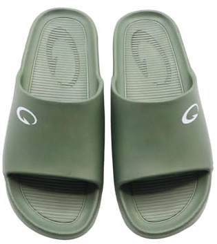 GAMBOL Men’s Sliders | Lightweight, Water-Resistant Casual Sandals with G-BOLD Technology | Durable EVA Sole, Phylon Comfort (Green/UK 8)