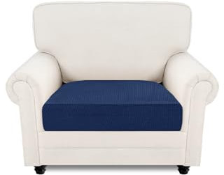 Easy-Going Stretch Sofa Sessel Überzug, 1 Stück Universeller Rutschfester Sesselbezug Sitzkissenbezug, Waschbarer Jacquard Sofaschutz Hund Katze, Kuscheliger Sofa Couch Cover, 1 Sitzer, Navy