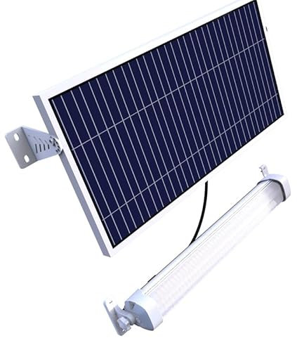 Solarsys® - Kit d'éclairage Solaire pour Vélo/Abri de Voiture 2600 Lumens 20W Panneau Solaire,Matière en PC +ABS pour Vélos/Arrêts de Bus, Gare Routière, Abris pour Barbecue, etc.