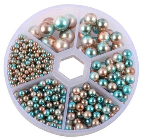 ULDIGI Colorful Round Glue-on Pearl Embellishments for Hairband Decoration DIY Accessories Box of 7 for Craft and Fashion Embellishment in UK
