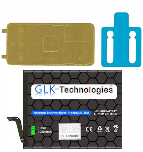 High Power Ersatzakku kompatibel mit Huawei P40 HB525777EEW | Original GLK-Technologies® Battery | accu | 4000 mAh Akku | inklusive Klebestreifen