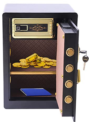 Begoniape Safe Tresor für Zuhause Büro Feuerfest MöBeltresor Digitaler MöBeltresor mit Schlüssel und Zahlenschloss Safe Tresor Wandbefestigung mit Sprachassistent-Eingabeaufforderungen