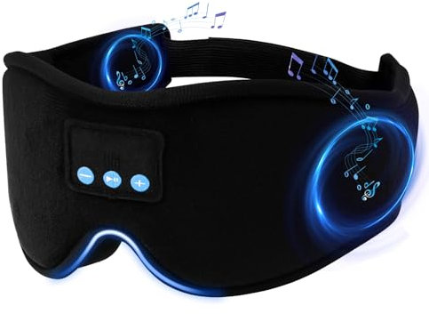 Newthinking Bluetooth Sleep Mask Headphones, 100% Blackout Wireless Bluetooth Eye Mask with Ultra HD Stereo Speaker for Sleeping Travel Relaxation Meditation