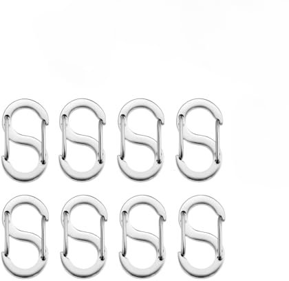 Qegtnk 8Pack Double Opening Lobster Clasp Necklace Clasps Replacement Stainless Steel S Lock Bracelet Connector Round Buckle Shortener Bracelet Clasps Lock Extender for Jewelry Making Necklaces Chain