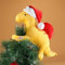 Christmas Tree Topper 12.6 Inch Yellow Dinosaur Ornament Cute Dinosaur Plush with Christmas Hat for Christmas Tree Decoration Supplies (Yellow, 32cm/12.6inch)