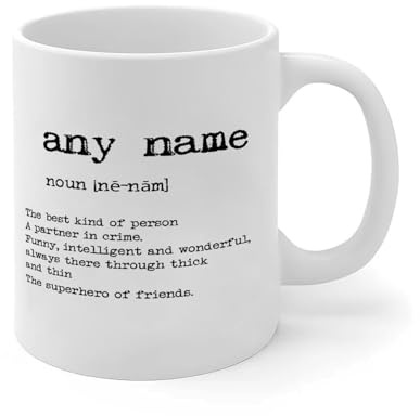 NANVIER Any Name Noun Definition Coffee Mug White Funny Quotes & Sayings Ceramic Coffee Tea Mug Funny Housewarming White Glossy Mug Mothers Day New Year Gift for Female Elderly 11oz