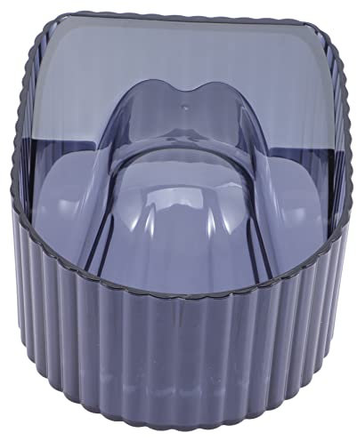 minkissy Recipiente Para Remojo De Uñas y Quitaesmalte, Tamaño Mediano, Acrílico Negro Transparente, Para Manicura Casa y Salón