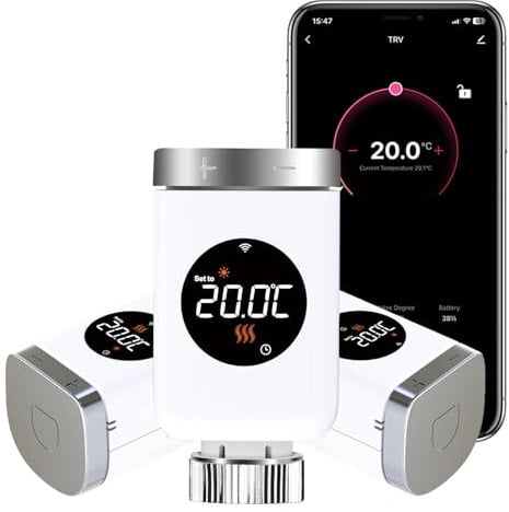 SALCAR Heizkörperthermostat WiFi Thermostat Heizung Kompatibel mit Amazon Alexa & Google Assistant Programmierbar Tuya Heizungsthermostat kein Gateway erforderlich