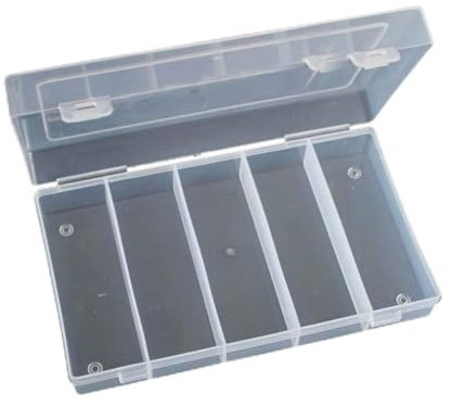 XFUYI Rechteckige Aufbewahrungsbox aus Kunststoff mit 5 Fächern Sammelbehälter für Gläser passend für 100 Stück 27 mm Gläser Ho
