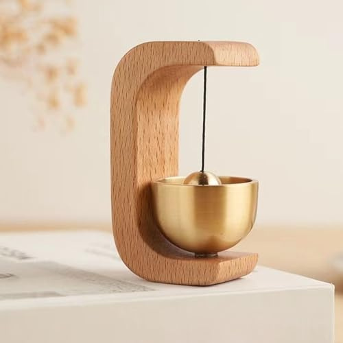 Generisch Magnetisches TüRglocke Ohne Bohren, Magnetische Dekorative Laute Türglocke, Selbstklebendes C-FöRmiges Windspiel Aus Massivem Holz, Wandhängender Ladenbesitzer Türglockes
