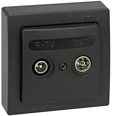 SIMON 73 LOFT – Toma R-TV+SAT Intermedia, Mecanismo de Superficie para Conexión de Radio, Televisión y Satélite, Serie Compacta sin Necesidad de Obra, Acabado Color Grafito